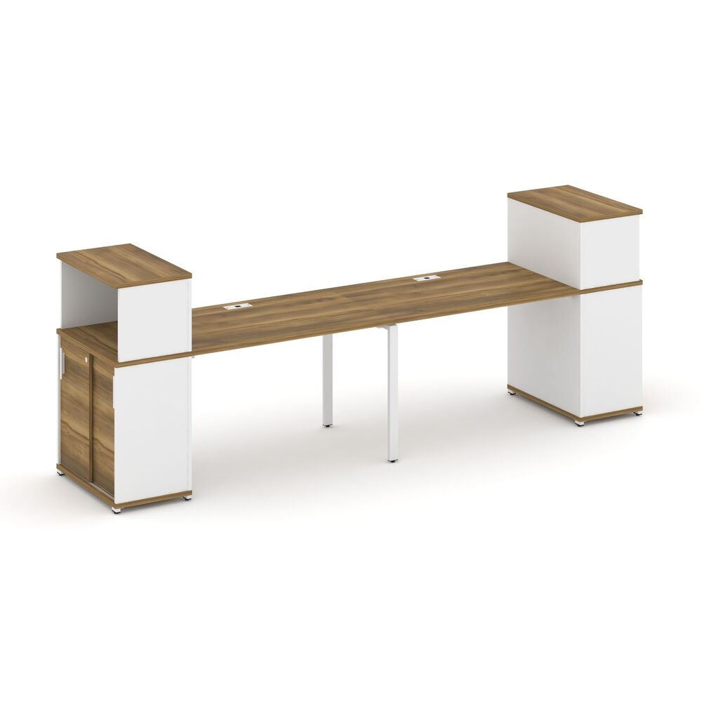 Рабочая станция с опорными шкафом купе с надставкой низкой