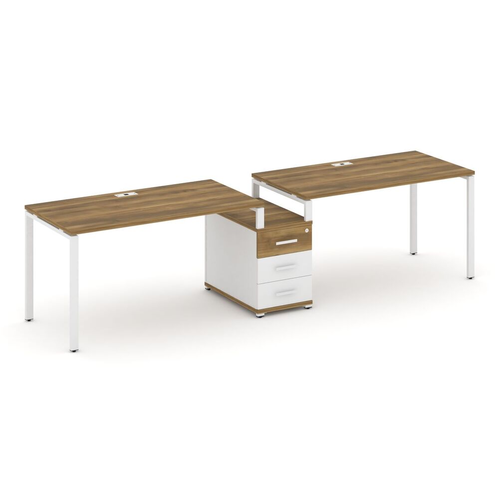 Рабочая станция на 2 места с одной опорной тумбой