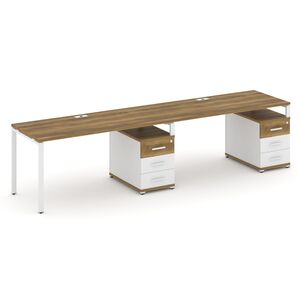 Рабочая станция на 2 места с двумя опорными тумбами