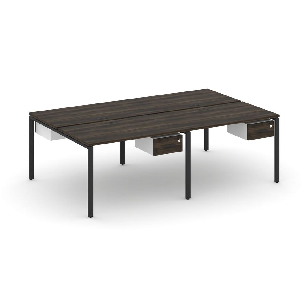 Рабочая станция двухсторонняя с подвесными тумбами на 4 места