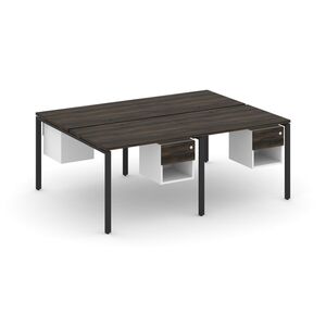 Рабочая станция двухсторонняя с подвесными тумбами на 4 места