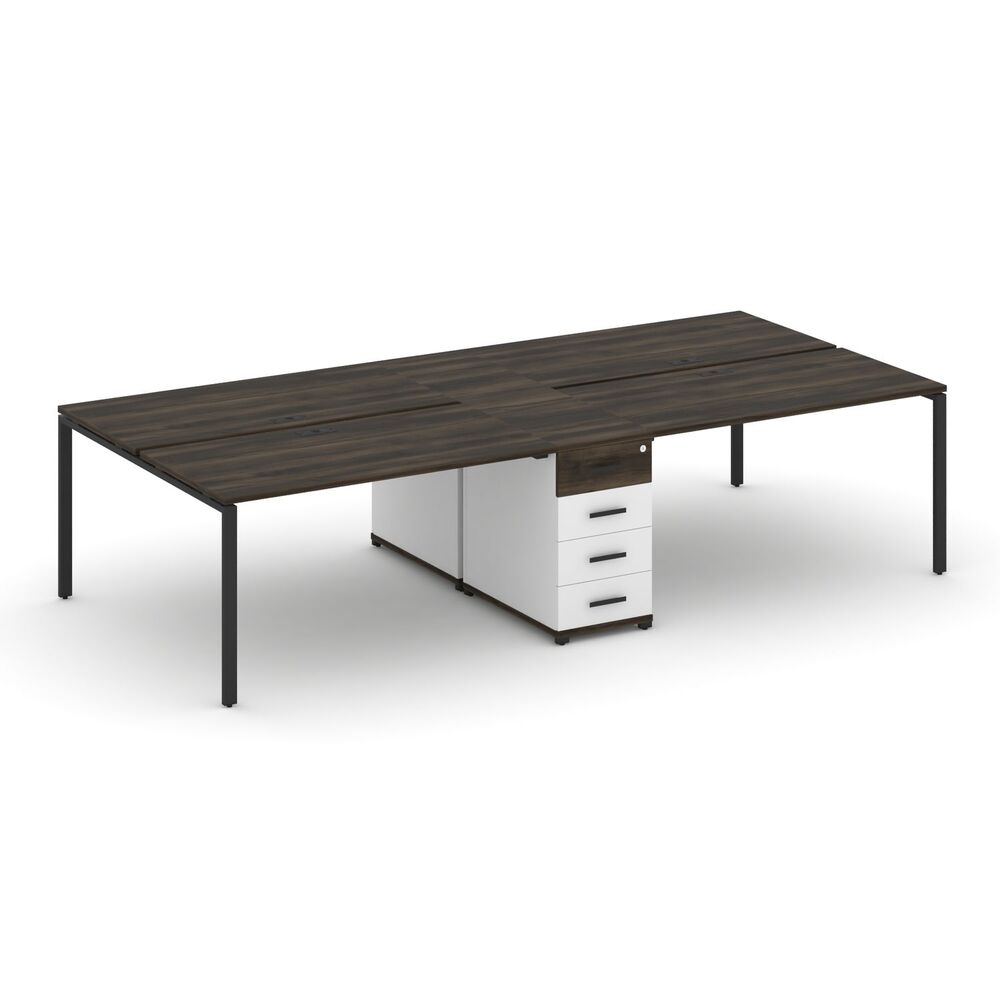 Рабочая станция на 4 места с одной опорной тумбой