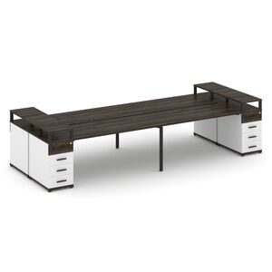 Рабочая станция на 4 места с двумя опорными тумбами