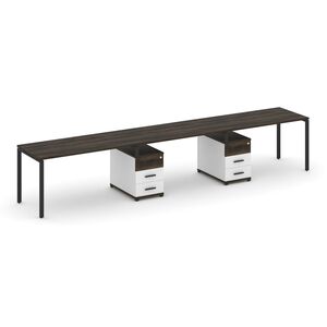 Рабочая станция на 3 места с двумя опорными тумбами