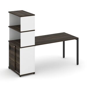 Стол рабочий с опорным шкафом купе с надставкой высокой