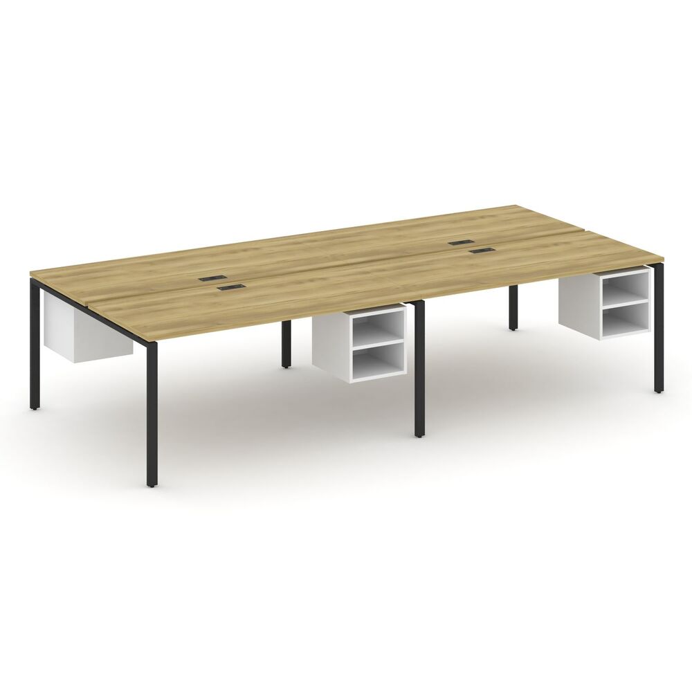 Рабочая станция двухсторонняя с подвесными тумбами на 4 места