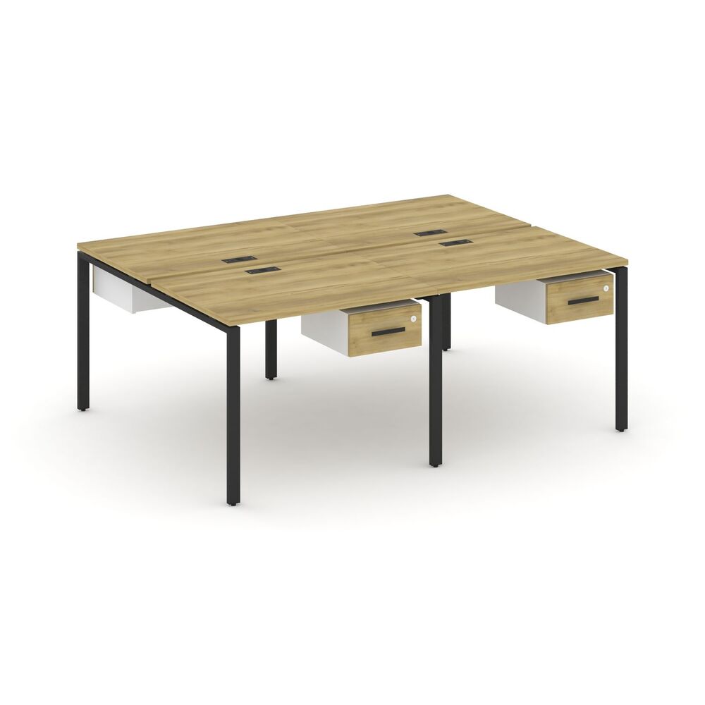 Рабочая станция двухсторонняя с подвесными тумбами на 4 места