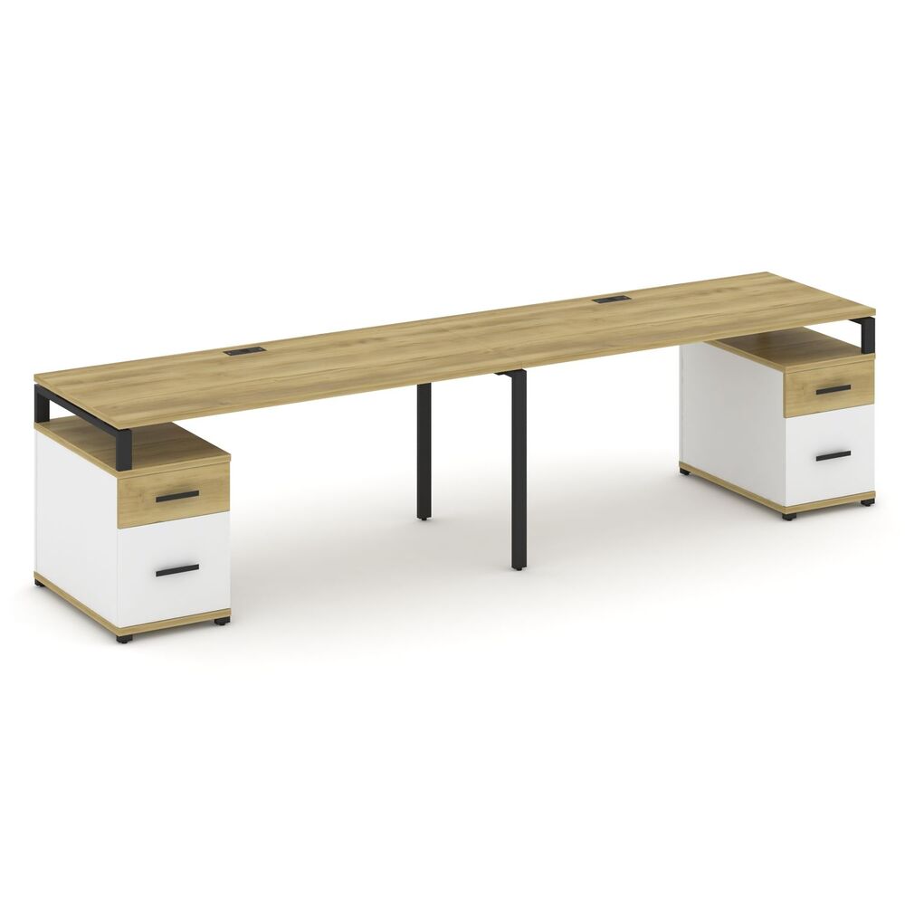 Рабочая станция на 2 места с двумя опорными тумбами