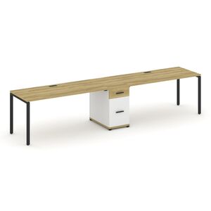 Рабочая станция на 2 места с одной опорной тумбой