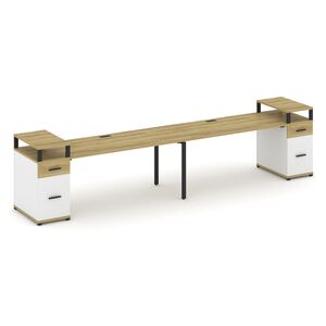 Рабочая станция на 2 места с двумя опорными тумбами