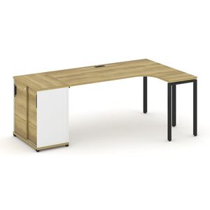 Стол эргономичный с опорным шкафом-купе правый