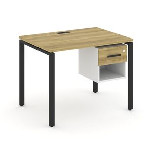 Стол рабочий с подвесной тумбой одной открытой нишей и одним ящиком