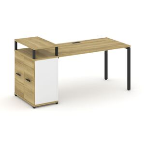 Стол рабочий с опорным распашным шкафом с верхним горизонтом