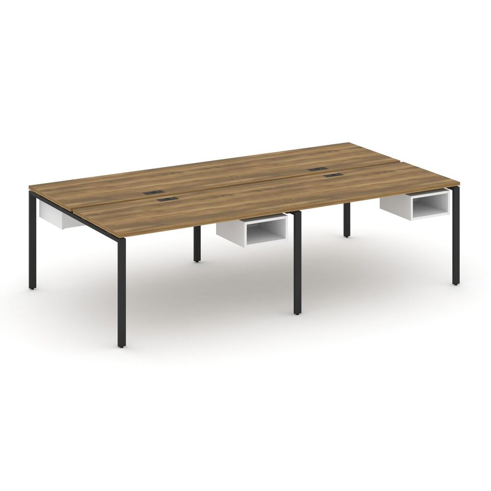 Рабочая станция двухсторонняя с подвесными тумбами на 4 места