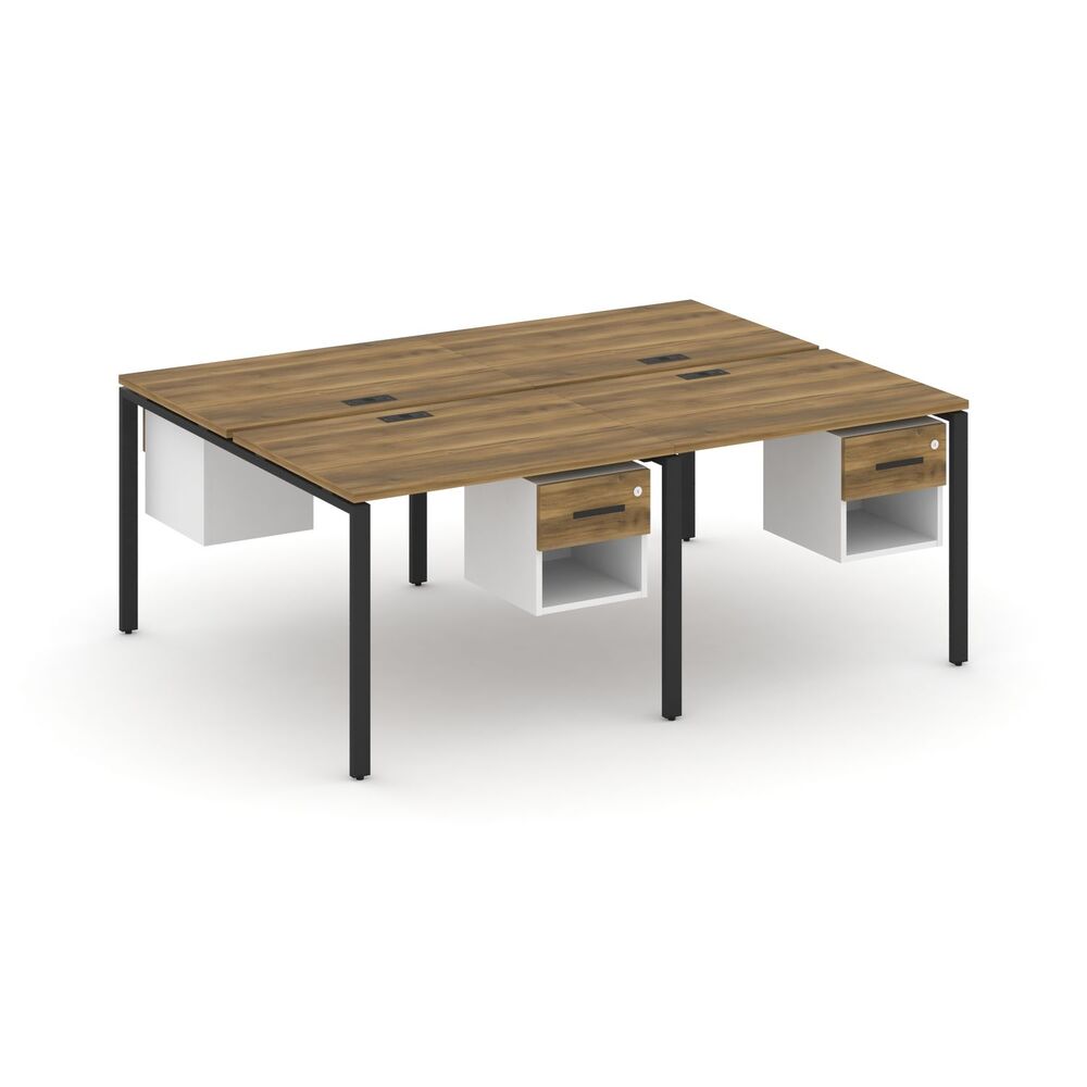 Рабочая станция двухсторонняя с подвесными тумбами на 4 места