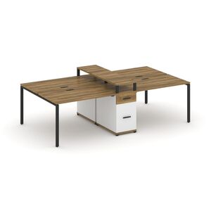 Рабочая станция на 4 места с одной опорной тумбой