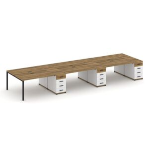 Рабочая станция на 6 мест с тремя опорными тумбами