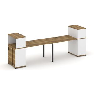 Рабочая станция с опорными шкафом купе с надставкой низкой