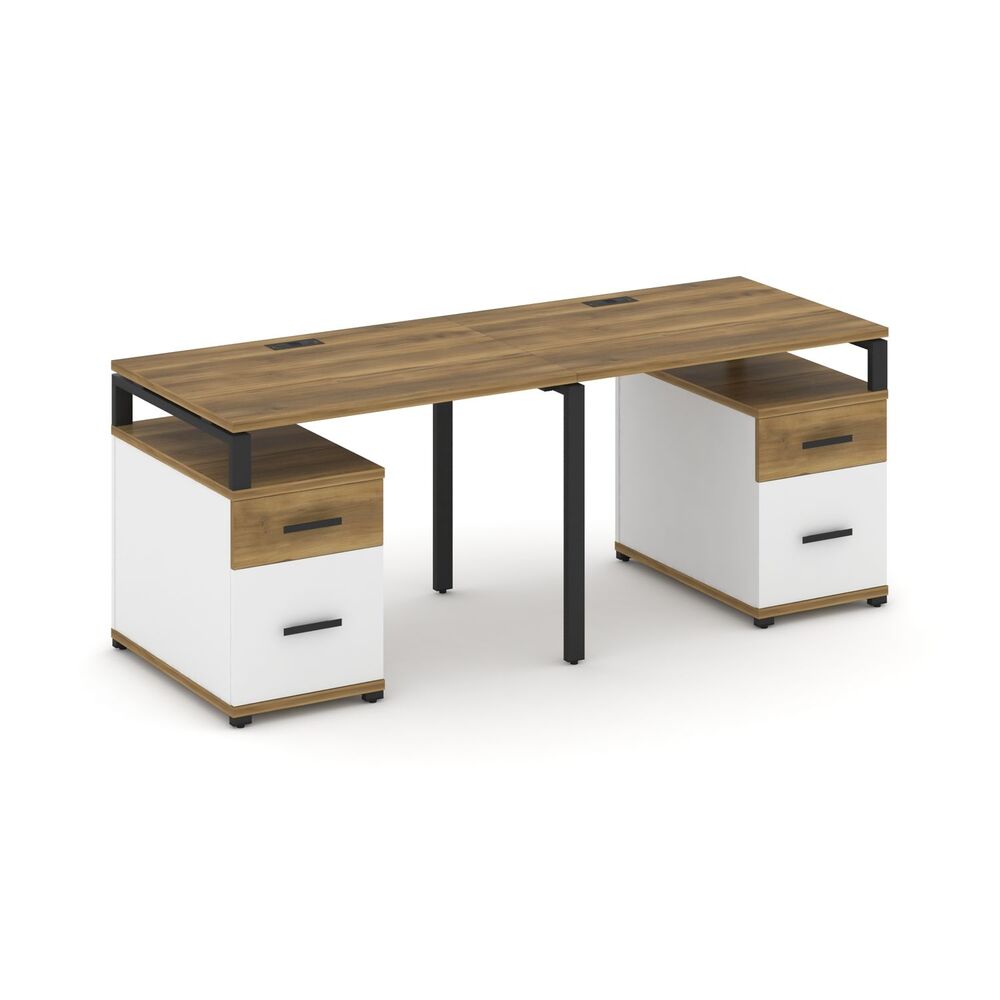 Рабочая станция на 2 места с двумя опорными тумбами