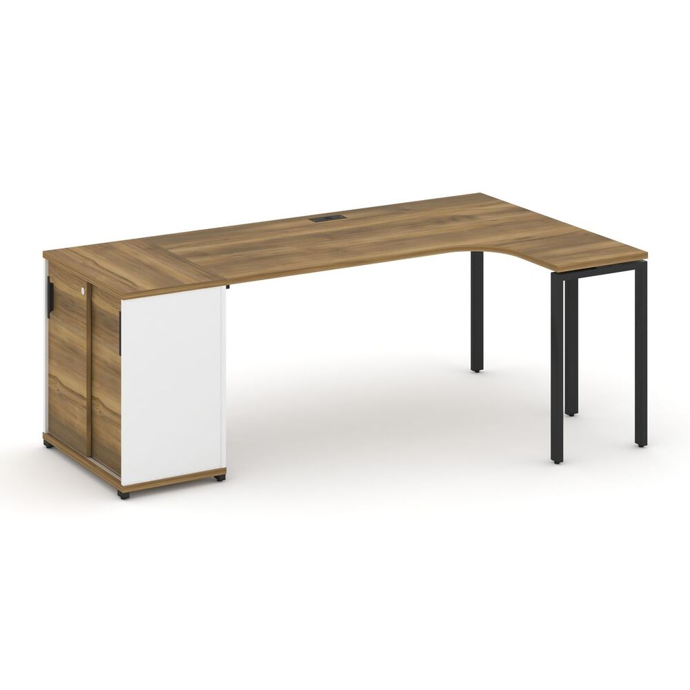 Стол эргономичный с опорным шкафом-купе правый