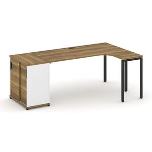 Стол эргономичный с опорным шкафом-купе правый