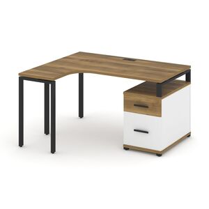 Стол эргономичный левый с опорной тумбой