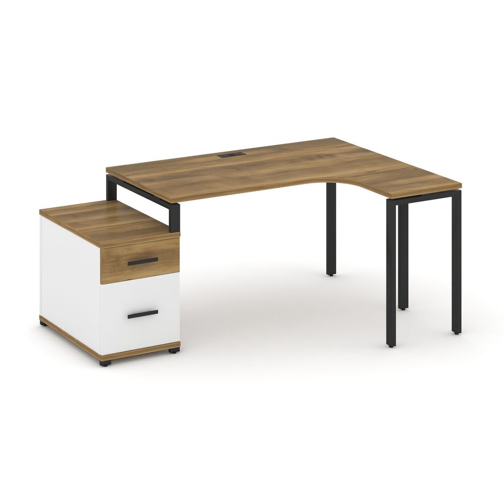 Стол эргономичный правый с опорной тумбой