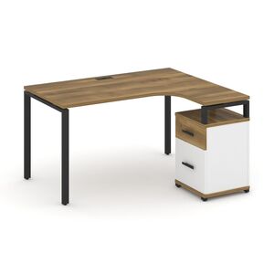 Стол эргономичный правый с опорной тумбой