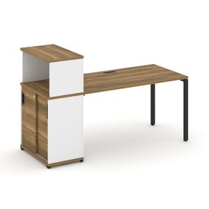 Стол рабочий с опорным шкафом купе с надставкой низкой