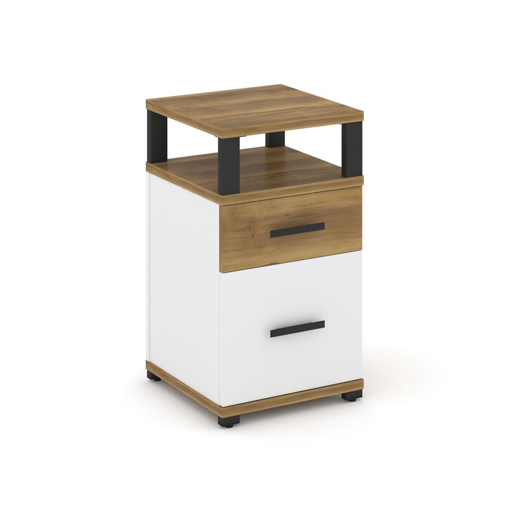 Тумба приставная 1 ящик + 1 распашной фасад с надставкой