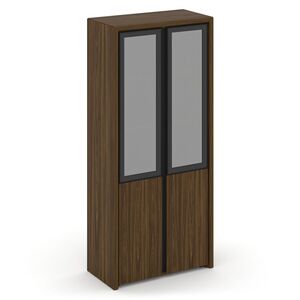 Шкаф высокий широкий (2 низ. фасада ЛДСП+2 сред. фасада стеклов раме)