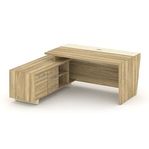 Стол руководителя с опорной тумбой, левый