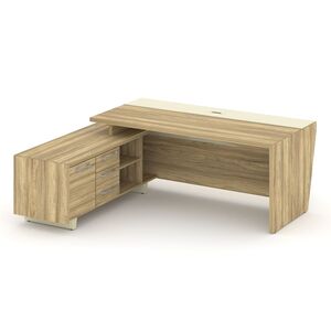 Стол руководителя с опорной тумбой, левый