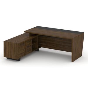 Стол руководителя с опорной тумбой, левый