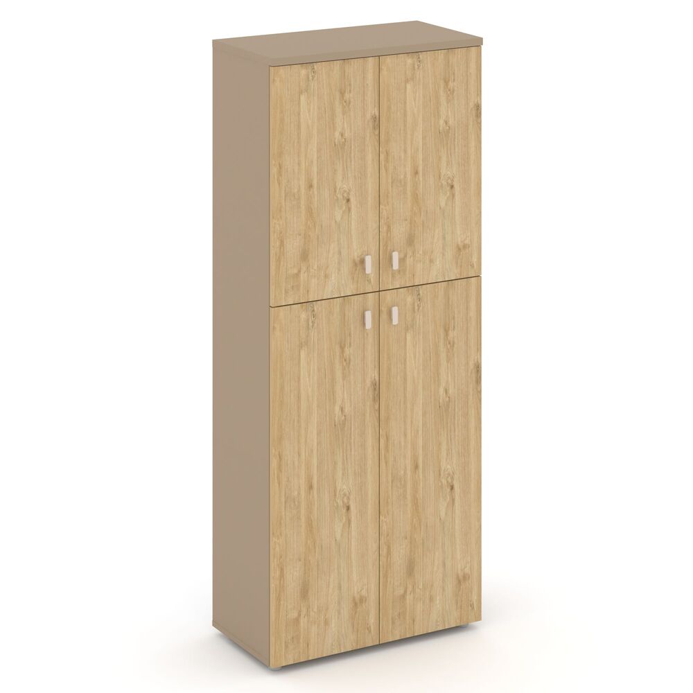 Шкаф высокий широкий (2 средних фасада ЛДСП+2 низких фасада ЛДСП)