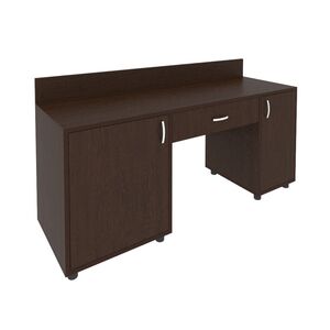 Стол с 2-мя тумбами и бортиком (левый)