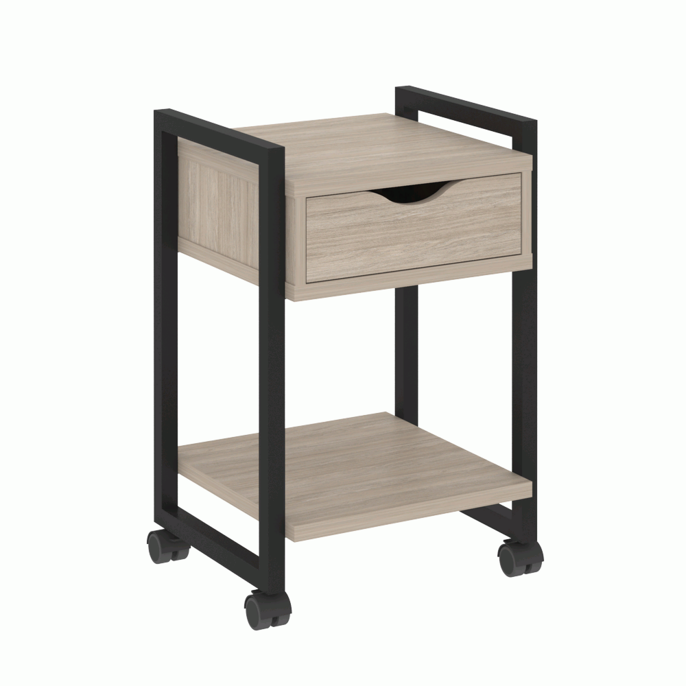 Тумба на колесных опорах с ящиком и полкой