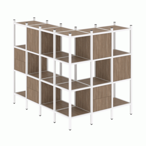 Угловой внешний стеллаж наборный