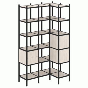 Угловой внутренний стеллаж наборный