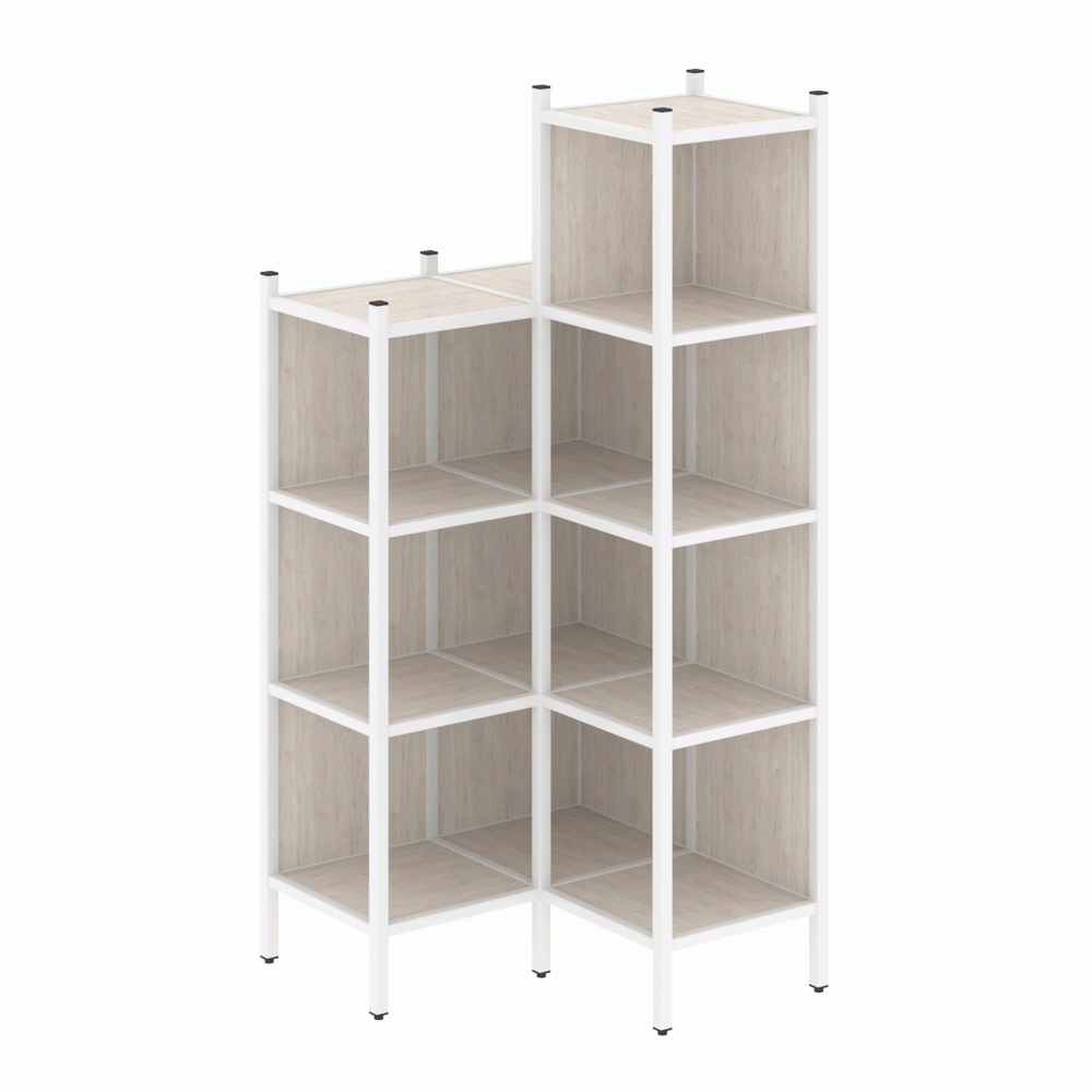 Угловой внутренний стеллаж наборный