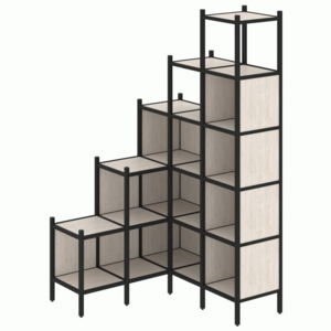 Угловой внутренний стеллаж наборный