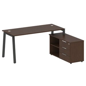 Рабочая станция на А-образном м/к с опорной тумбой правая