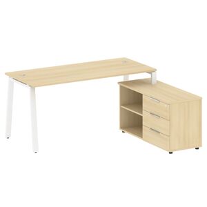 Рабочая станция на А-образном м/к с опорной тумбой правая