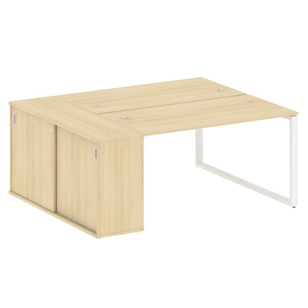 Рабочая станция на О-образном м/к с опорным шкафом-купе