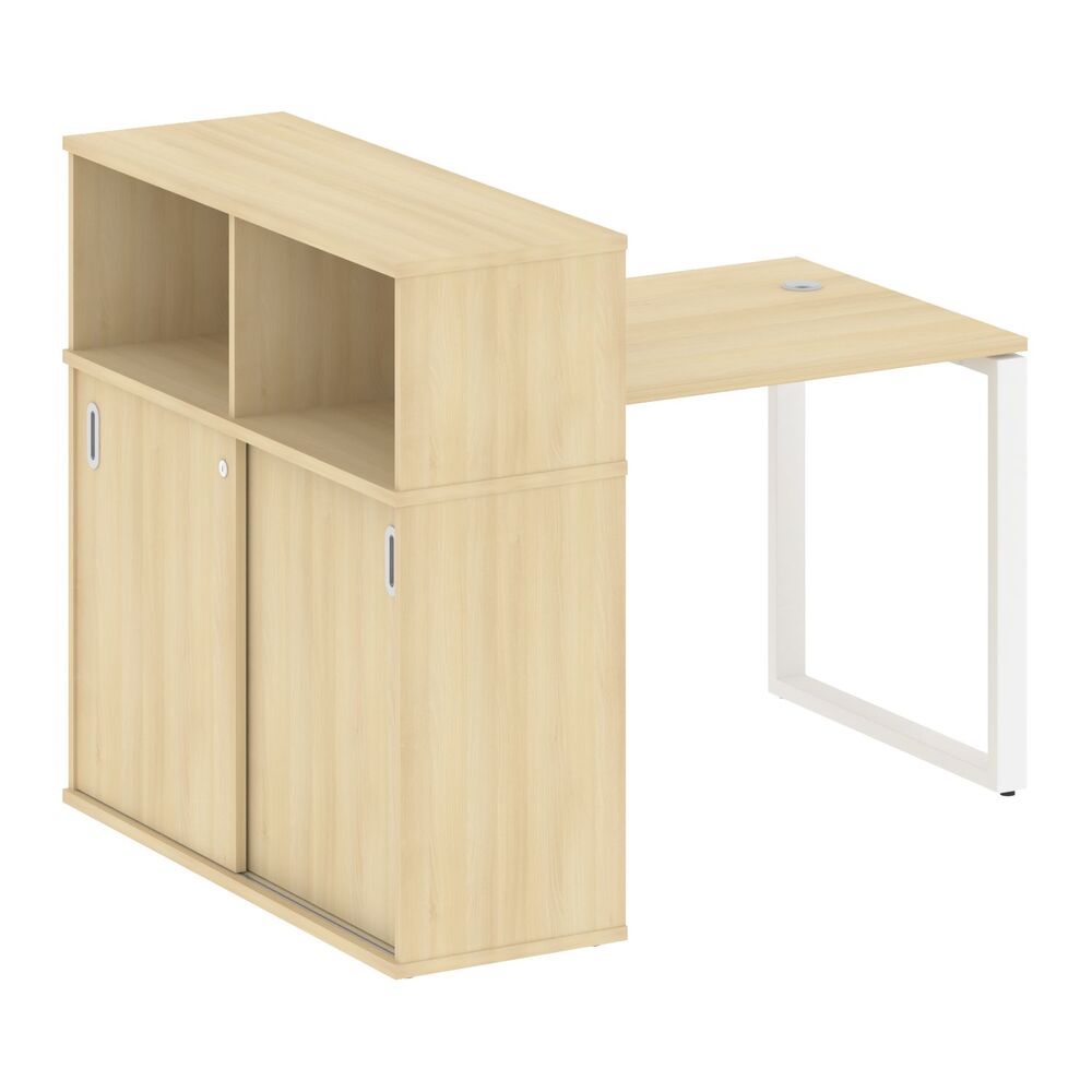 Стол письменный на О-образном м/к с опорным шкафом-купе