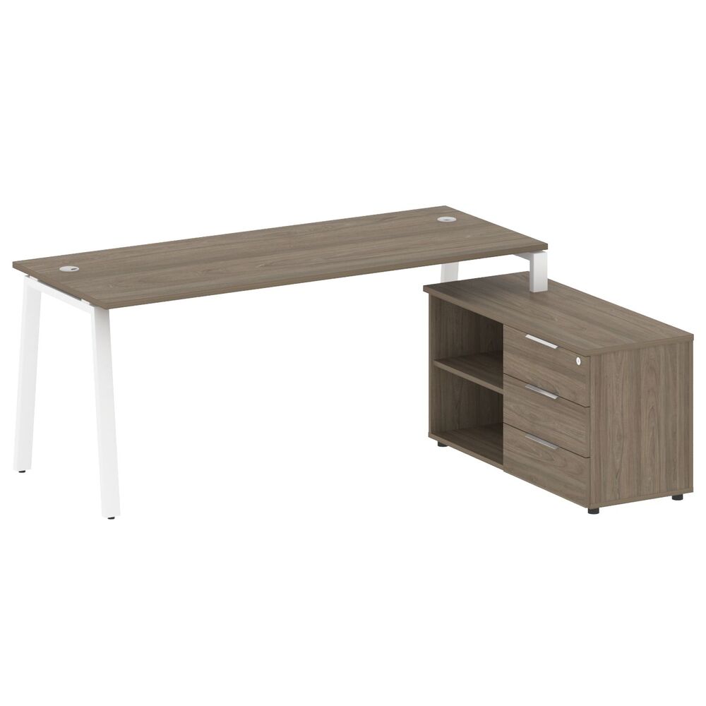 Рабочая станция на А-образном м/к с опорной тумбой правая