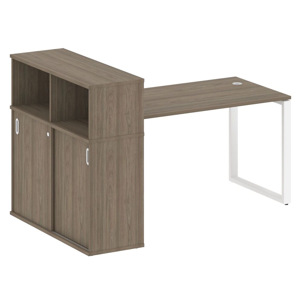 Стол письменный на О-образном м/к с опорным шкафом-купе