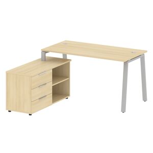 Рабочая станция на А-образном м/к с опорной тумбой левая