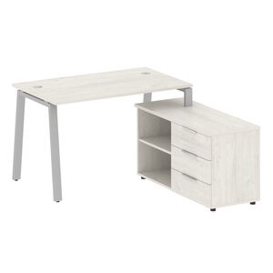 Рабочая станция на А-образном м/к с опорной тумбой правая