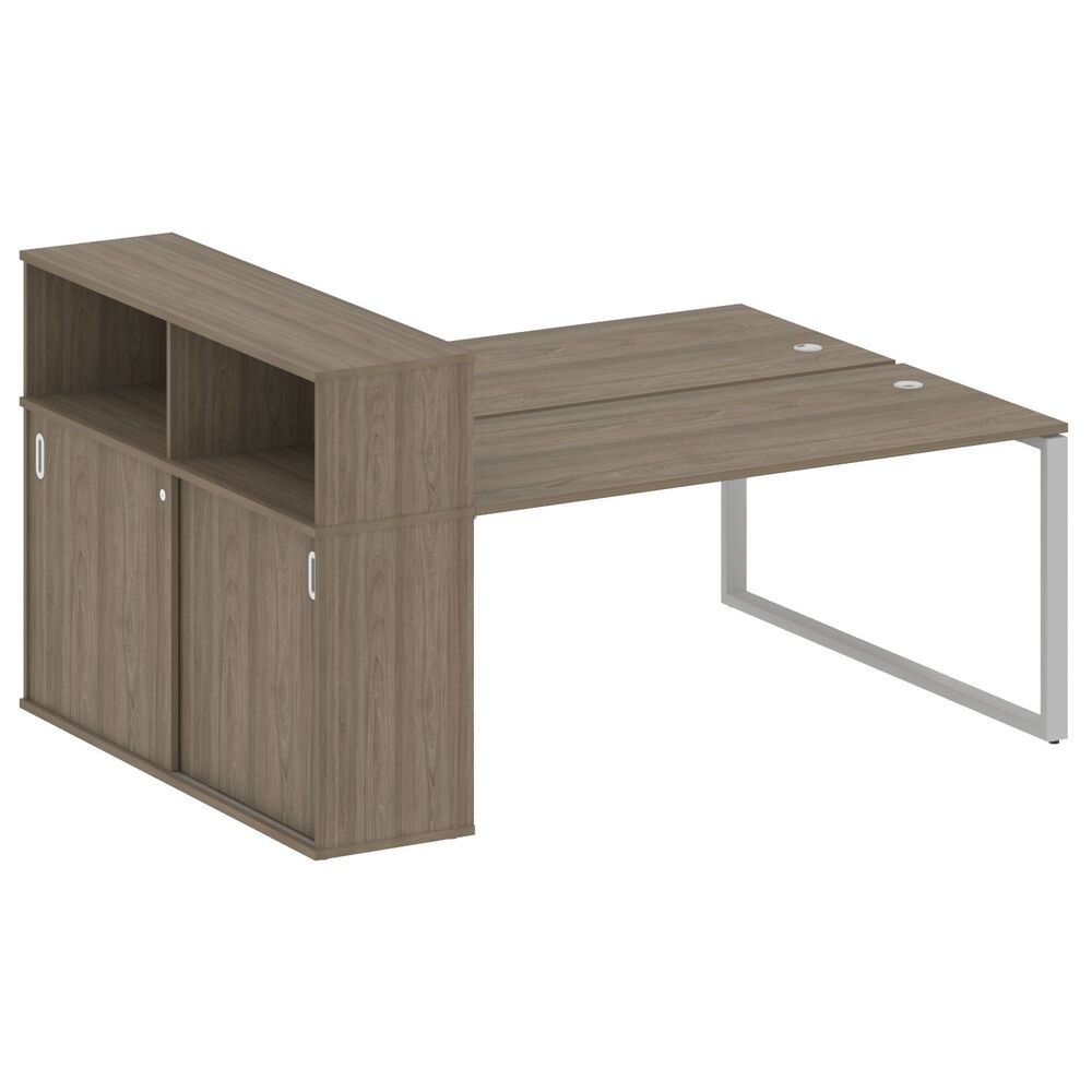 Рабочая станция на О-образном м/к с опорным шкафом-купе